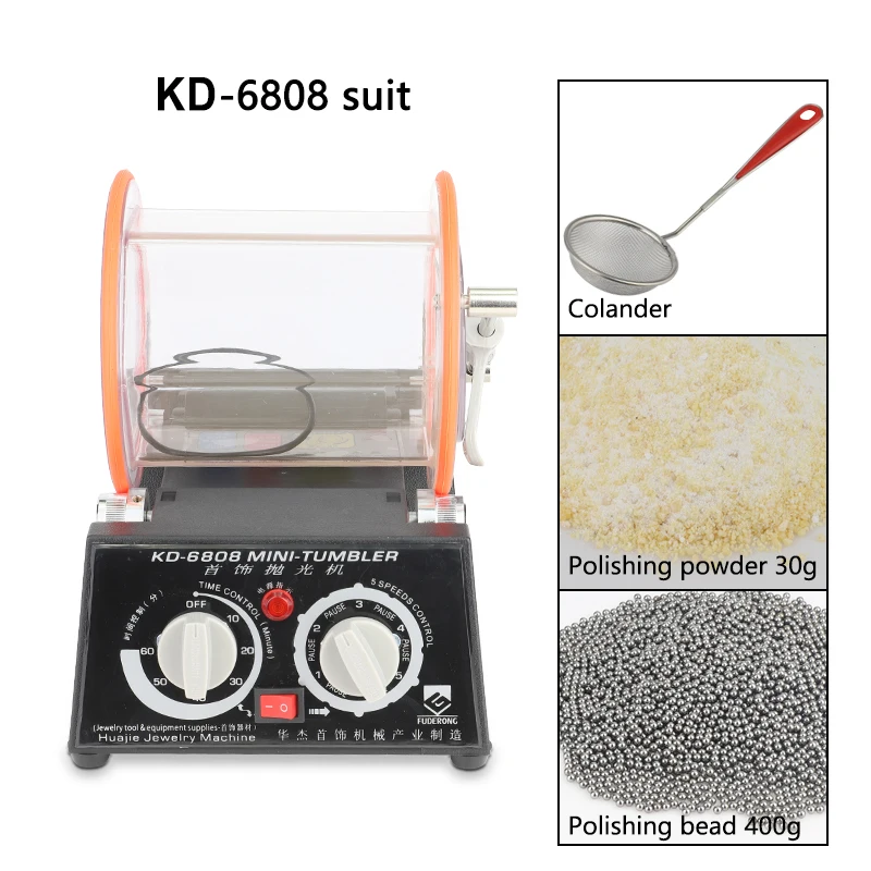 New! KD-6808 Capacity 3kg Rotary Tumbler Polishing Machine Jewelry Polisher Finishing