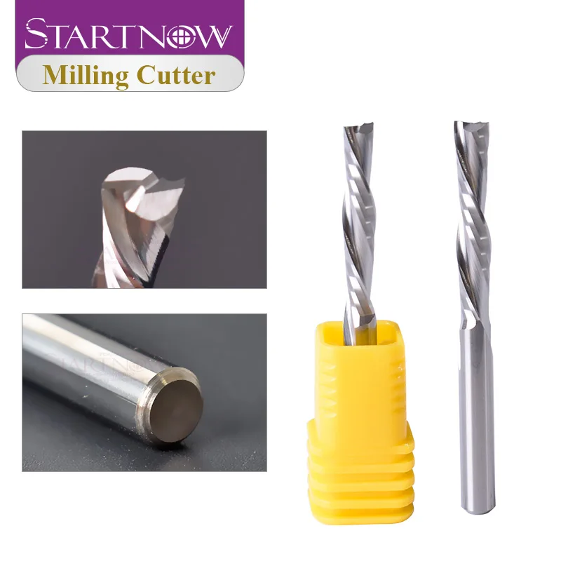 Startnow 5Pcs Mill Cutter Bit AAA Down Cut Two Flute Left Spiral Bits Carbide Tungsten CNC Router Bits End Milling Parts