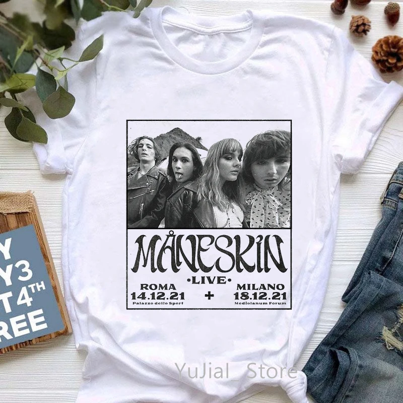 MåNeskin Maneskin Italy Winner Eurovision 2024 Zitti E Buoni Tshirt Women Aesthetic Clothes Hip Hop T-Shirt Femme Tshirt