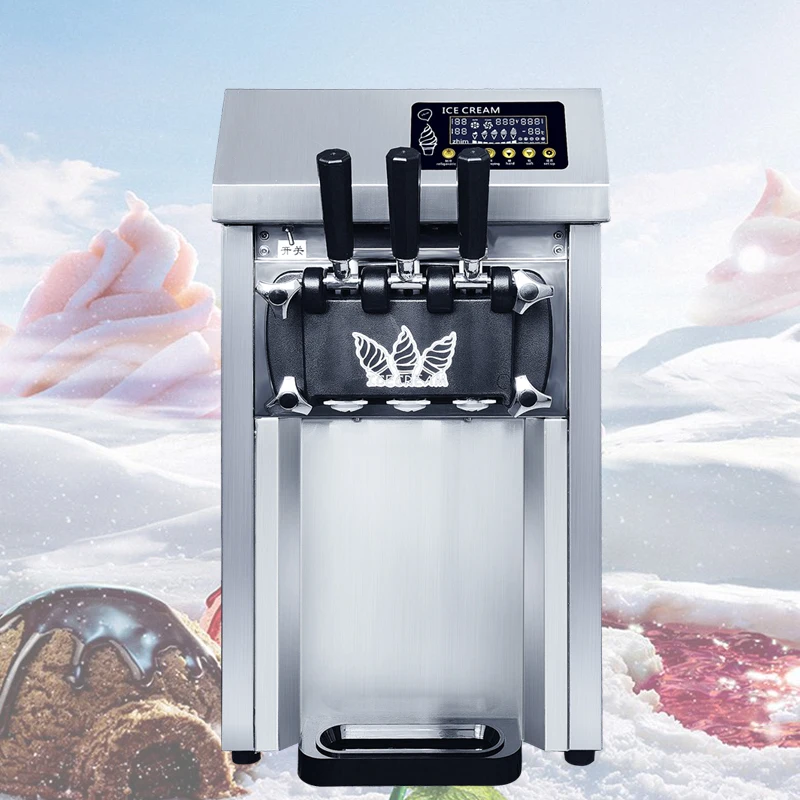 Soft Ice Cream Machine Mini Milkshake Vending Machine 3 Colors Ice Cream Machine 22-30L/H