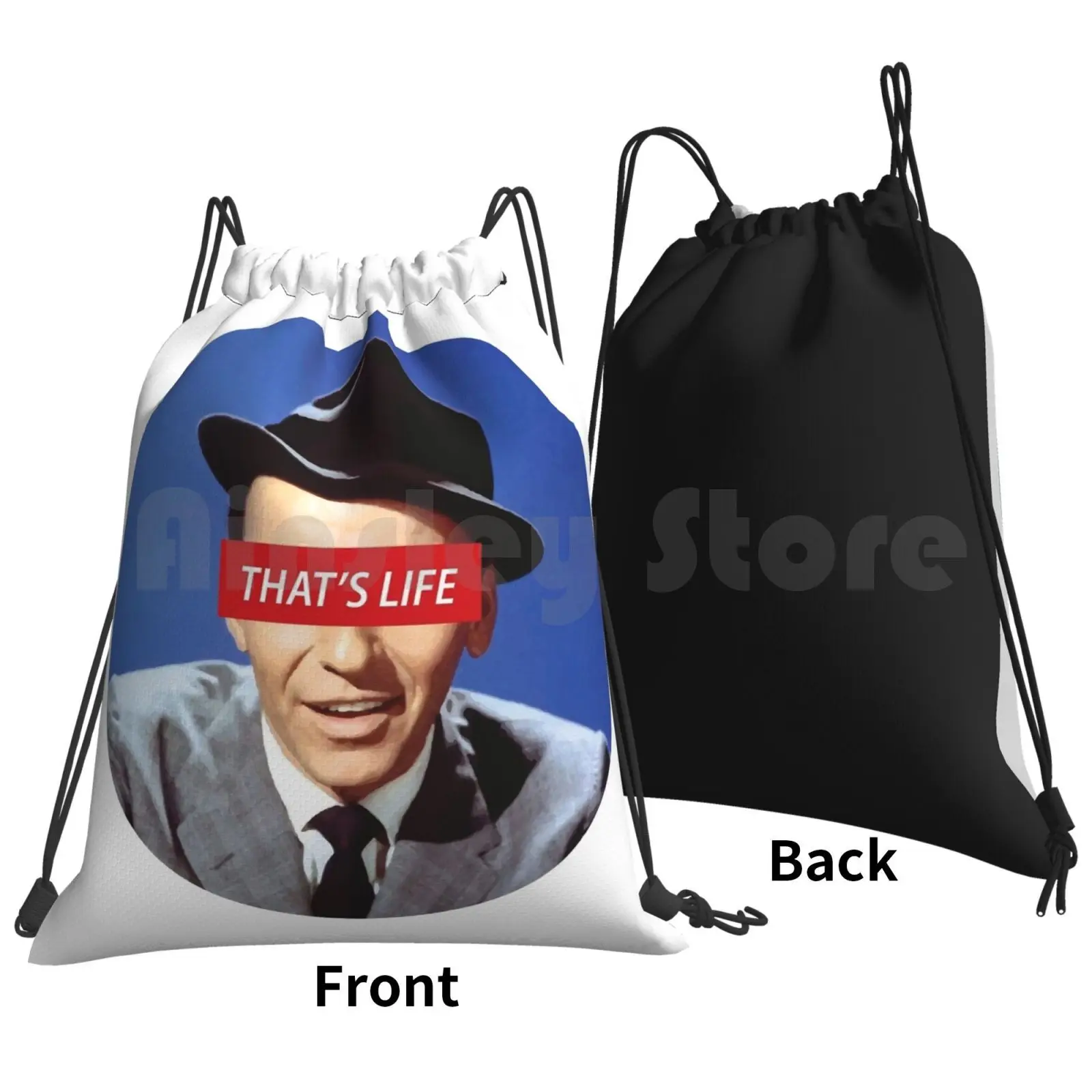 Frank Sinatra That's Life Backpack Drawstring Bags Gym Bag Waterproof Frank Sinatra Thats Life Circle Music Retro Vintage