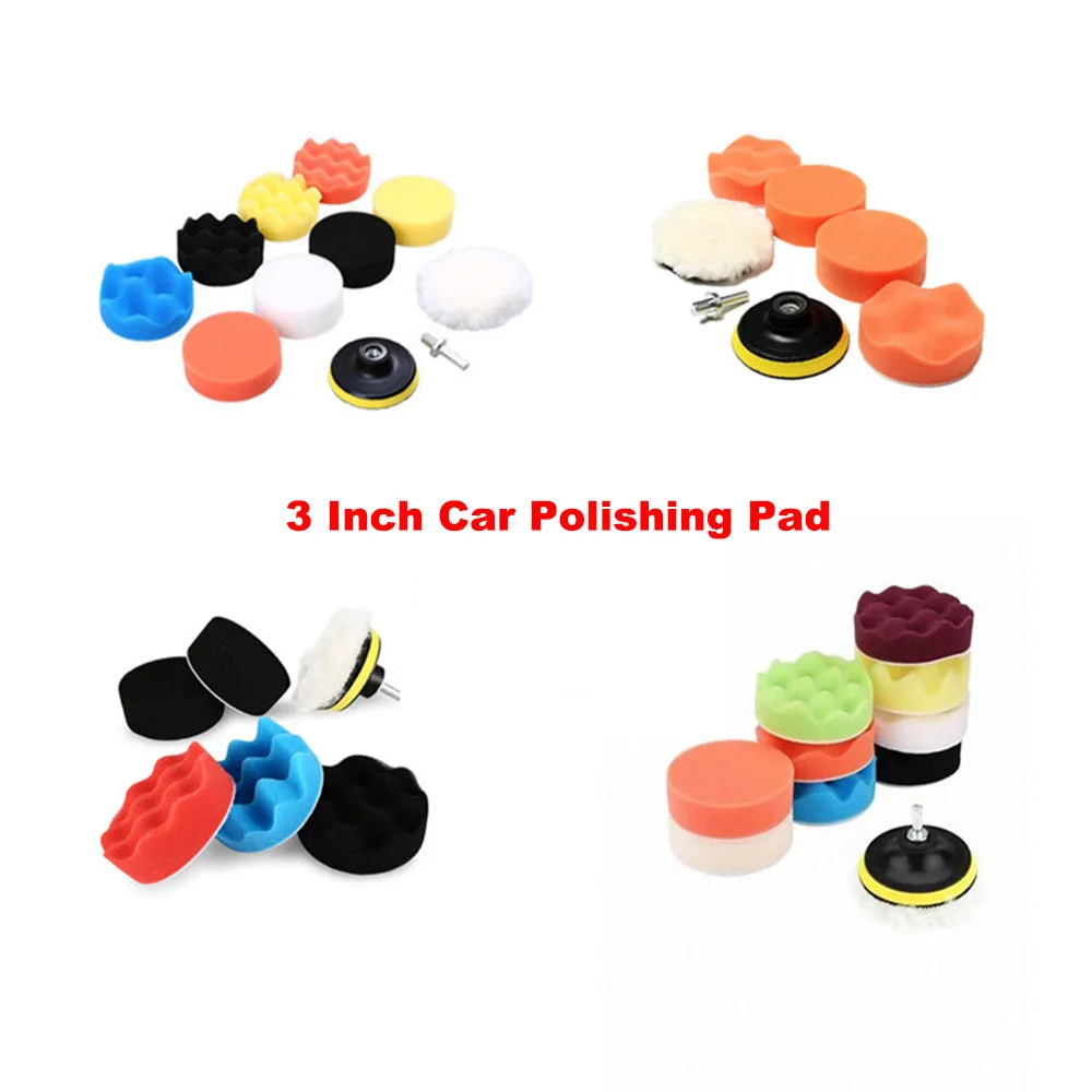 

3 Inch Car Polishing Pad Kit Buffing Pads Foam Polish Polisher Attachment For Drill Sanding Buffing Waxing Washing Cleaning