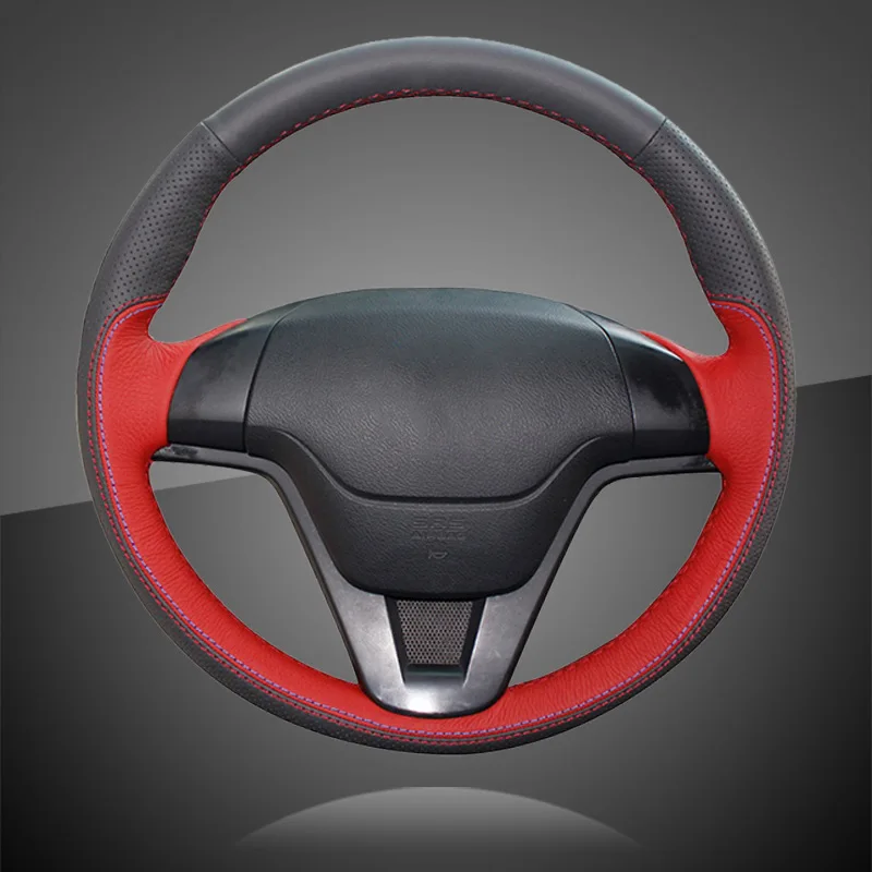 

Чехол на руль автомобиля с ручным шитьем для Honda CRV CR-V 2007-2011, автоматическая оплетка на чехле на руль, аксессуары для интерьера