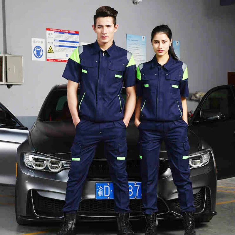 Summer Work Clothing For Men Repairmen Workwear Clothes Set Workmen Coverall Wear-resistant Mechanics Auto Car Workshop Uniforms