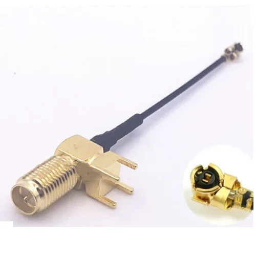 

2pcs uFL/u.FL/IPX/IPEX To RP-SMA Female jack Extension Antenna WiFi Cord Rightangle PCB Mount 1.13 Pigtail Cable