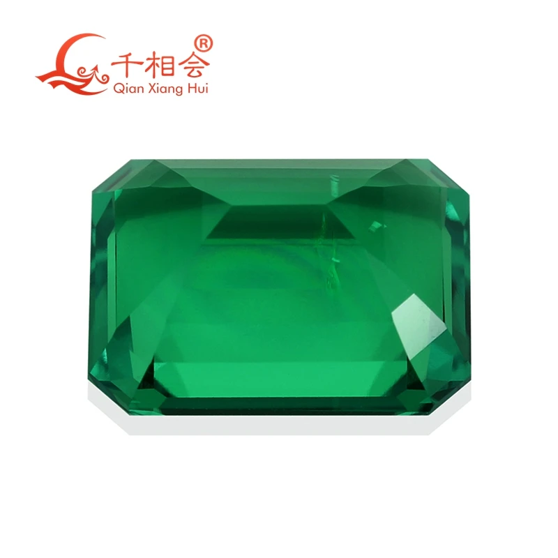 4*6mm -13*18mm Rectangle shape Created Hydrothermal Columbia Emerald including minor cracks and inclusions loose gemstone