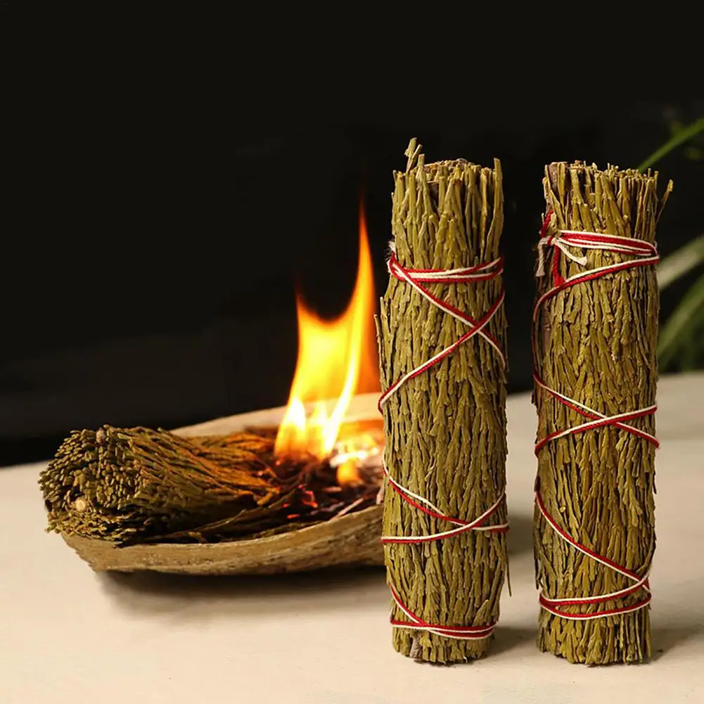 3pcs Cedar Smudge Stick Organic Cedar Sage Bundles Purification Cedar Sage Smoking The Mind Room Buddhist Temple Cedar Sticks