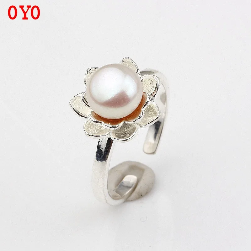 

100%s925 pure silver natural pearl ring opening women's new product a undertakes