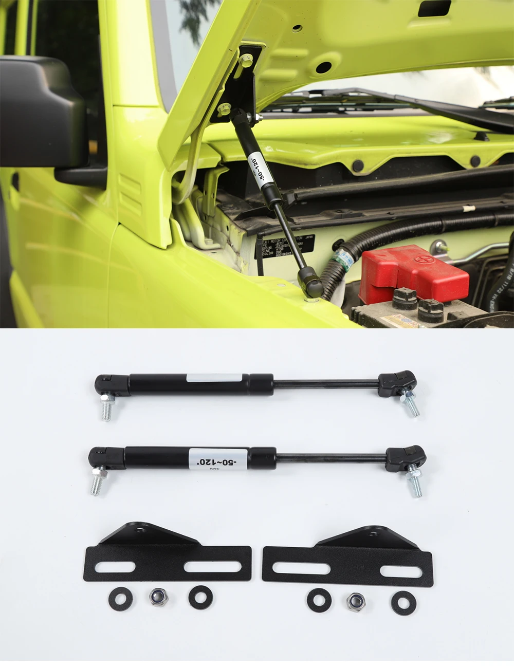 

Jimny Stainless steel Car Hood Hydraulic Rod 2pcs for Suzuki Jimny 2019-2020