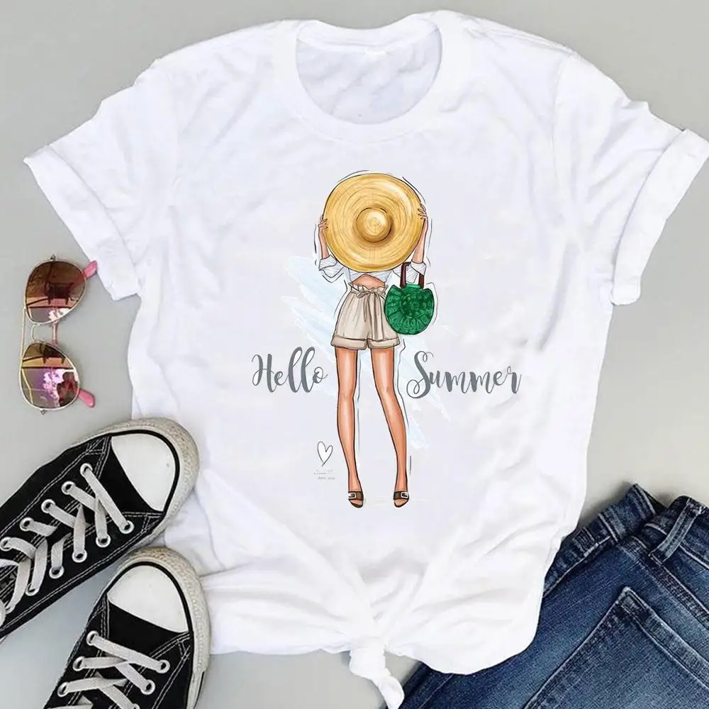 Women Beach Watermelon Holiday Fruit Cartoon Short Sleeve Sweet Summer Fashion Print Lovely Clothes Tops Tees Tshirt T-Shirt