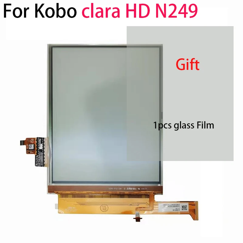 6 inch Touch panel and lcd display For Kobo clara HD N249 screen with Backlight Eink For Kobo clara HD