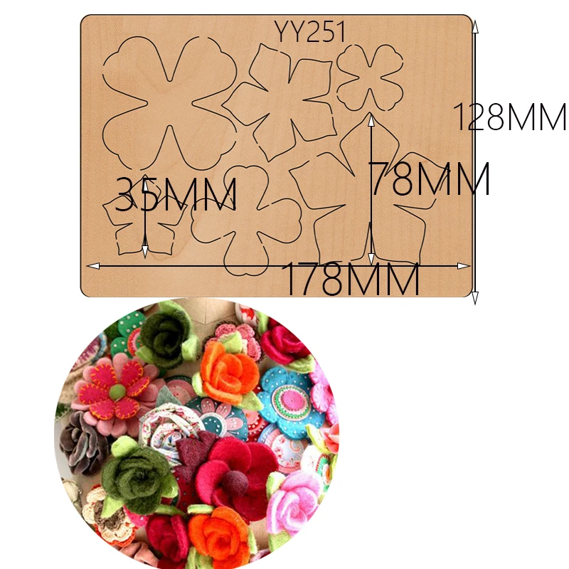 

Wooden die-cutting clipboard craft knife die flower wood die YY251 is compatible with most manual die cutting