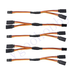 150mm Servo Splitter Cable,1 Male to 2 Female JR Style Servo Y Harness Cables Extension Lead Wire for RC Car Helicopter Drone