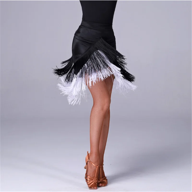New Latin Dance Skirt tassel fringe irregular Skirt sexy women ballroom Cha cha/Rumba/Samba/ dance costumes hip skirts