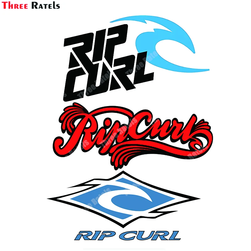 Three Ratels B433 Car Stickers and Decals For Rip Curl Creative JDM Funny Decoration Vinyl Waterproof Trunk Waterproof Car Wrap