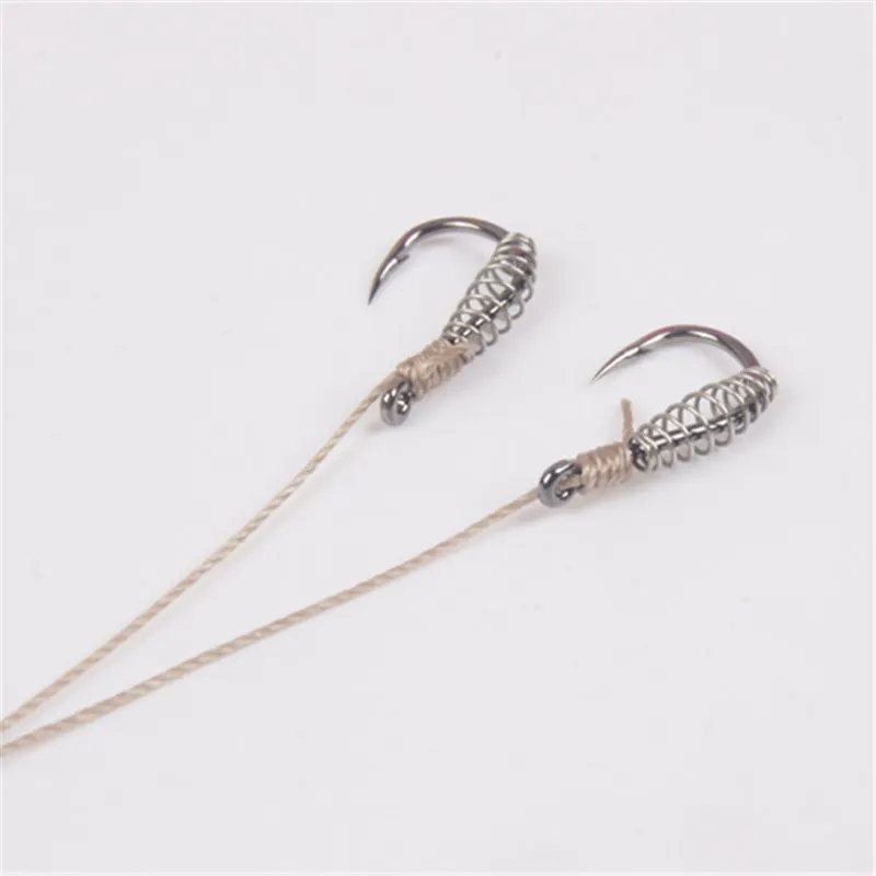 10pcs/lot High Carbon Steel Spring Hook Barbed Swivel Carp Jig Fly Fishing Hooks With Hole For Fishing Tackle Accessories jig