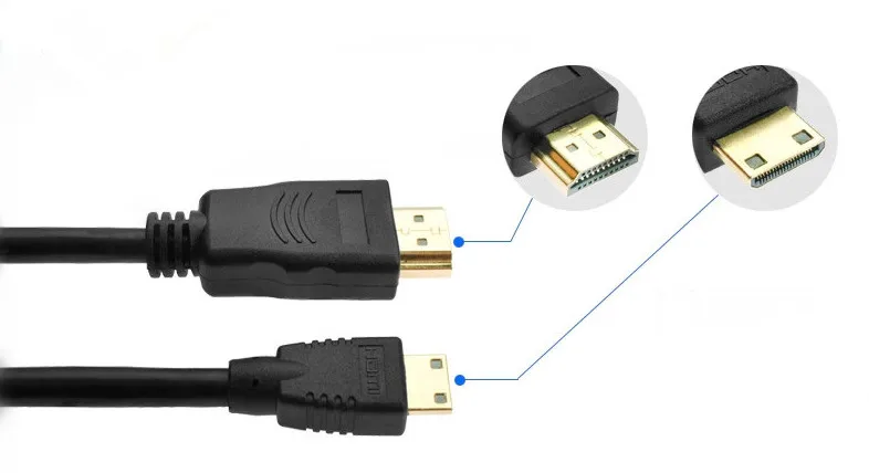 HDMI إلى mini HDMI كابل التوصيل 1080p ذكر ذكر عالية السرعة HDMI كابل 1.5 متر لكاميرا التلفزيون اللوحي العارض
