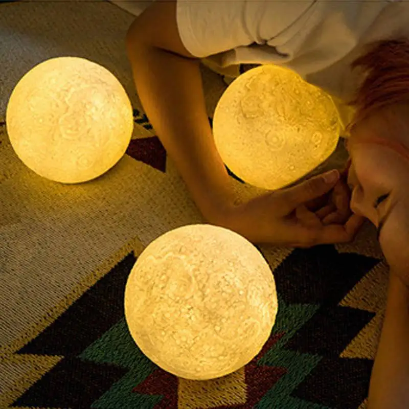 

LED Night Light 3D Print Moon Lamp Rechargeable Color Change 3D Light Touch Moon Lamp Children's Lights Night Lamp for Home Gift