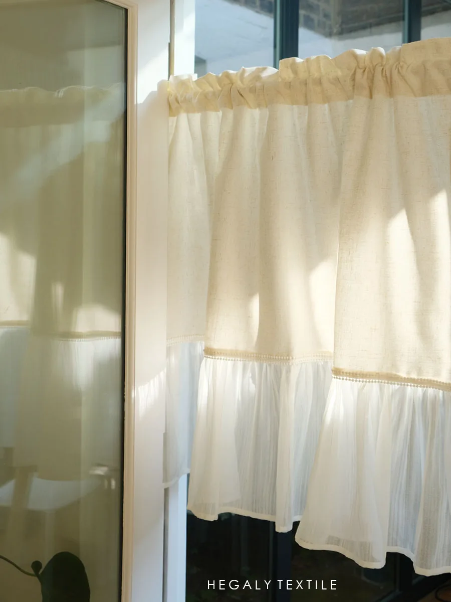 

Sometimes it's sunny, linen curtain, Japanese partition fabric decoration, beige fairy small curtain