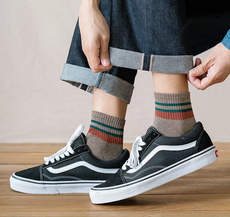 Youpin 5 Pairs Socks Men Spring Summer Middle Tube Cotton Socks Men's Trends All-match Sweat Absorbent Stocking Deodorant Socks