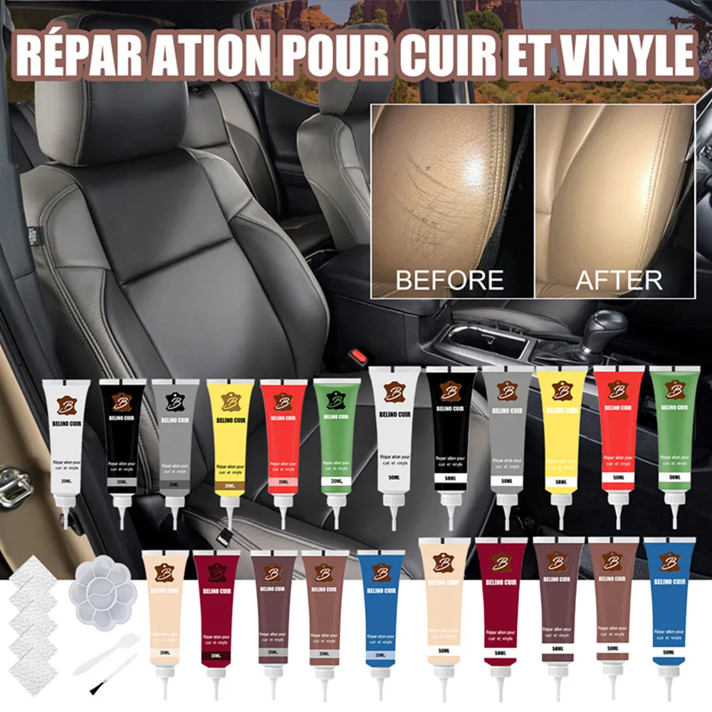 20ml Leather Repair Cream Car Pu Gap Crack Scratch Purses Sofa Jacket Repair Car PU Leather Seat Cleaning Bag Shoes Repair Cream