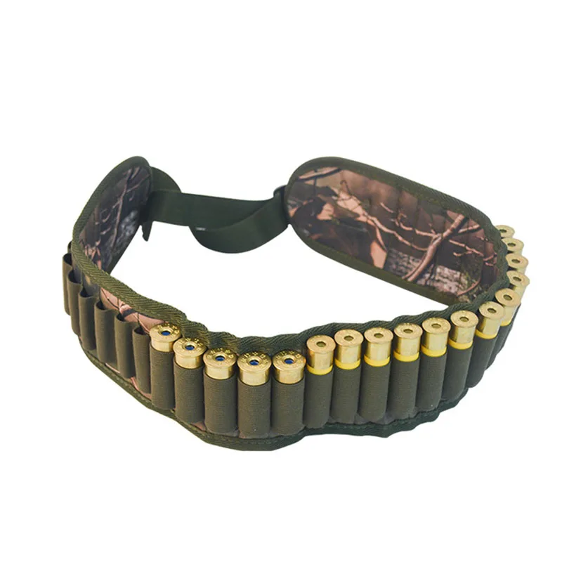 30 Rounds Tactical Bandolier 12/20 Gauge Ammo Holder  Camouflage Molle Bullet Pouch Cartridge Belt For Hunting Shooting Training