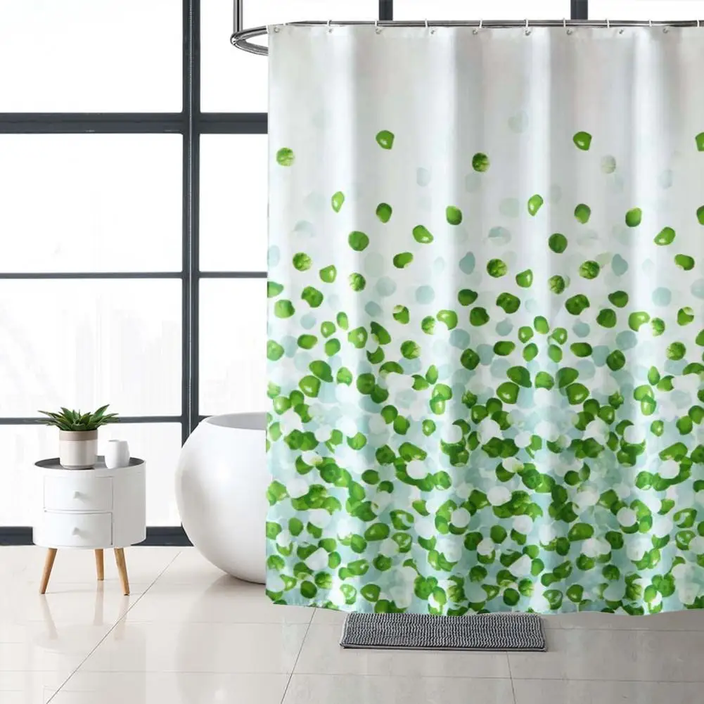 Green Leaf Shower Curtains Spring Flower Plant Vine Scenery Bathroom Decor Home Bath Polyester Cloth Hanging Curtain