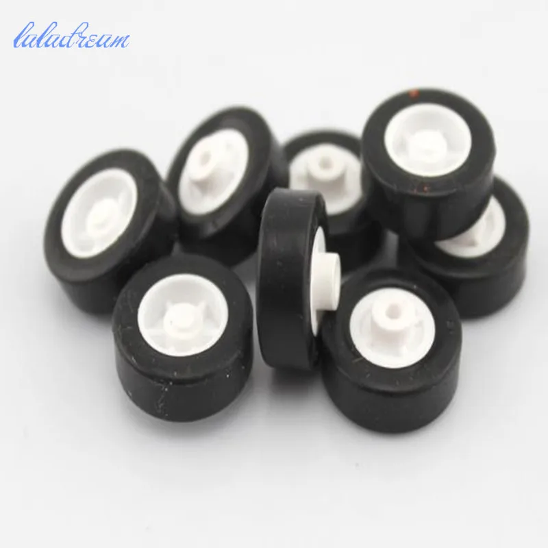 10pcs/lot 2*18mm Minitype Wheel Smooth Rubber Wheel DIY Assemble Parts Small wheels