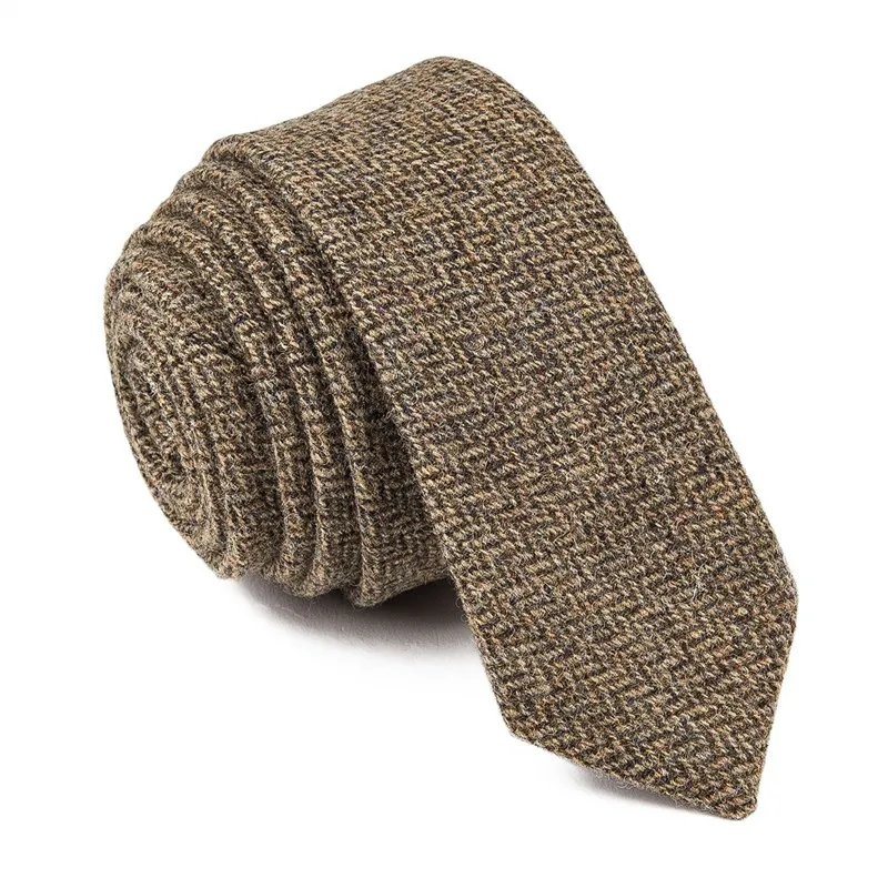 VOBOOM Tie for Men Wool Blend Herringbone Necktie 8cm Wedding Party 06