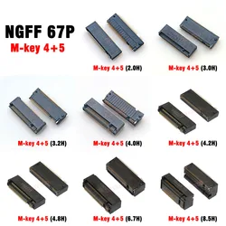 1PCS NASM0 S6701 - TP20 Connector 67P A B E M KEY NGFF Interface Socket SSD Socket H=3.2 / 4.2  / 6.7 / 8.5 / 2.0 M.2 SSD Slot