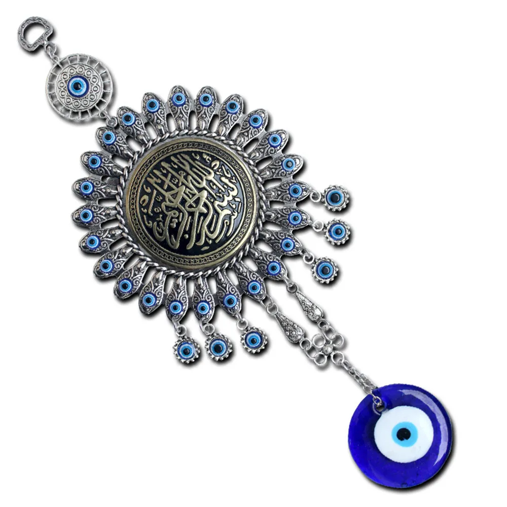 Big Turkish Evil Eye Blue Eyes Pendant Demon Turkey Souvenir Indoor Wall Decoration Glass Alloy Car Hanging Nordic Home Ornament