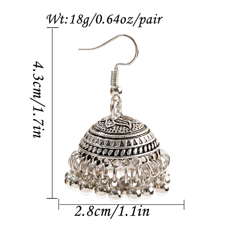 Egypt Gypsy Jewelry Retro Ethnic Indian Jhumka Small Bells Beads Tassel Dangle Earrings For Women Bohemian Pendients Party Gift