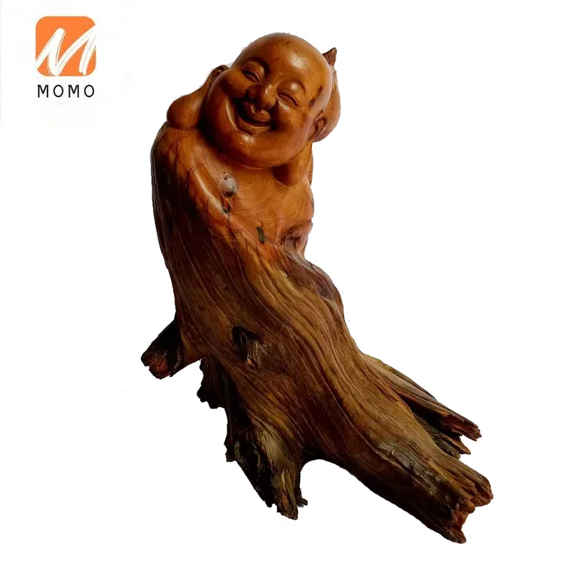 best sellers 2020 wooden crafts natural wood root carvings for Buddha statue