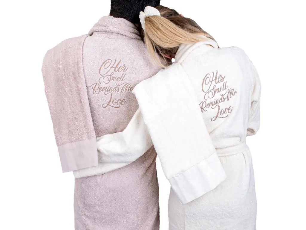 Pastoral Cotton 5 Piece Family Bathrobe Set Cream Beige