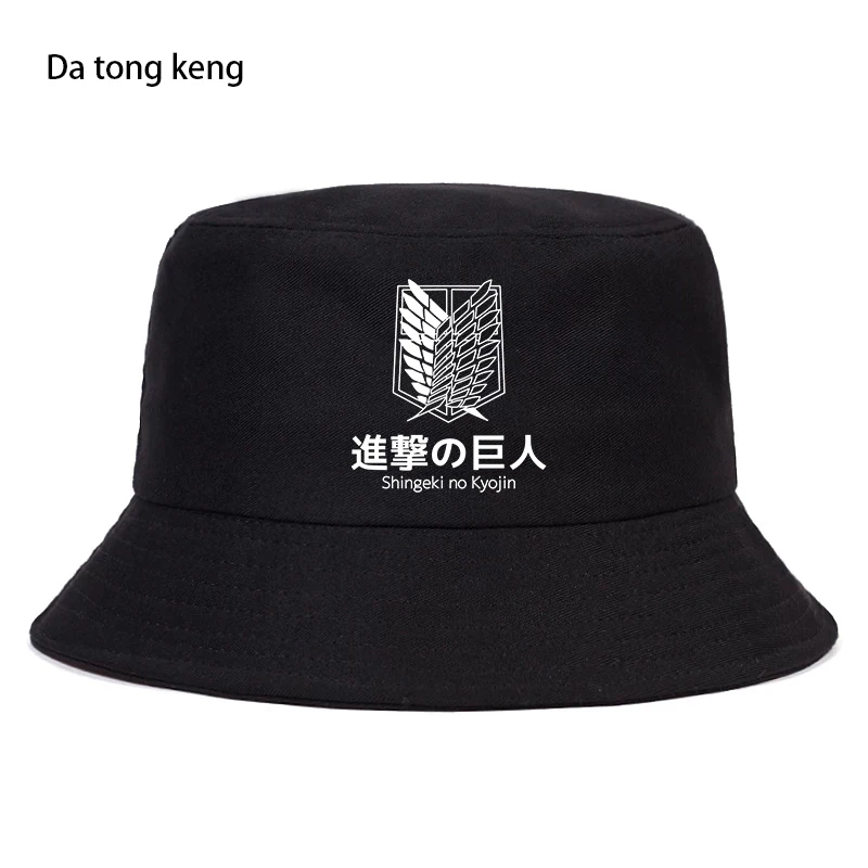 Attack on Titan Summer Hat Women Men Panama Bucket Cap The Design Flat Visor Japan Anime Fisherman Hat