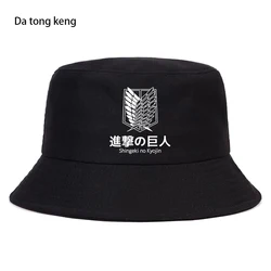 Attack on Titan Summer Hat Women Men Panama Bucket Cap The Design Flat Visor Japan Anime Fisherman Hat