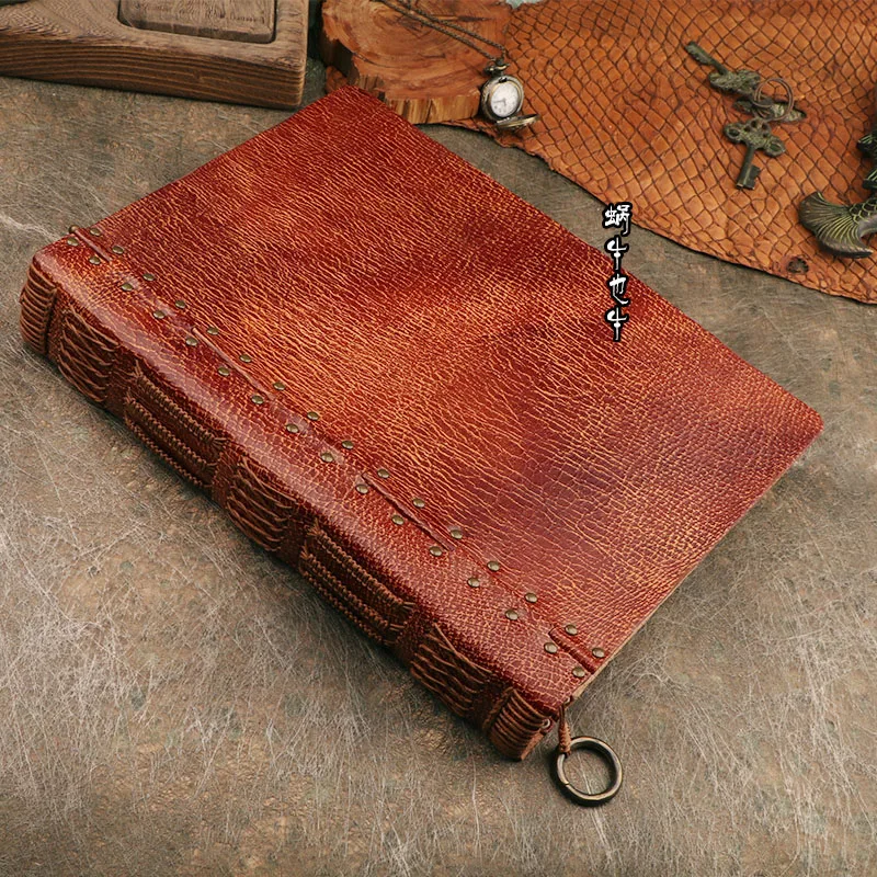 Handmade A4 size Leather Cover NoteBook Thick Dairy Book With Blank Inner Sheets