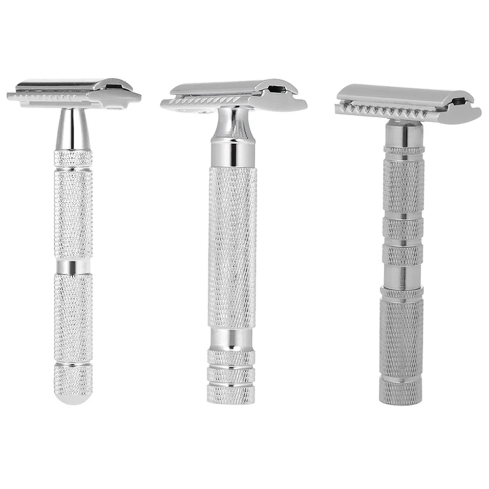 Double Edge Safety Razor Detachable Shavers Stainless Travel Metal Steel Handle Safety Double Edged Shaver Face Razor