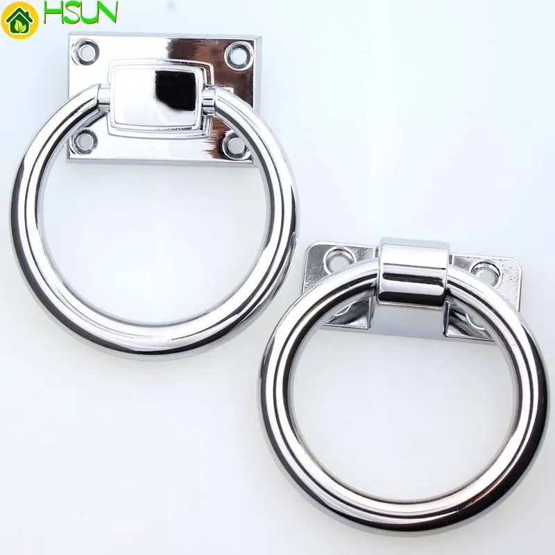 

80mm Modern Fashion Shaky Drop Rings Furniture Handles Silver Room Wooden Door Wooden Chair Sofas Pull Unfold Install Chrome