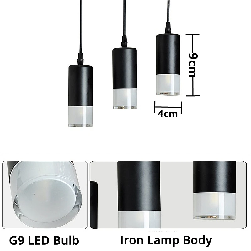 Retro luzes pingente led lâmpada linear g9 longa corda suspensão simples aranha luminária decoração para casa cozinha luzes penduradas