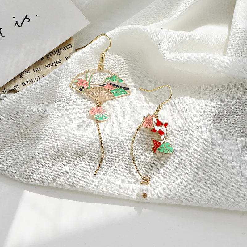 Koreanische neue süße geometrische Tropfenohrringe für Frauen, niedliche Katze, Kaninchen, Stern, Mond, asymmetrische baumelnde Ohrringe, Geschenk für Schmuck. – Detail 21