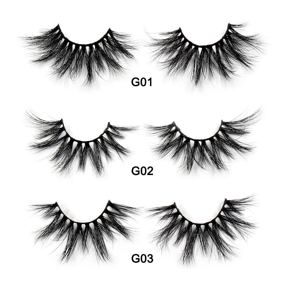 LEHUAMAO Wimpern 3D Wimpern 25mm Nerz Falsche Wimpern Flauschige Weiche Wimpern Dramatische Make-Up Wimpern Nerz 3D Wimpern Natürliche Lange G05 – Detail 1