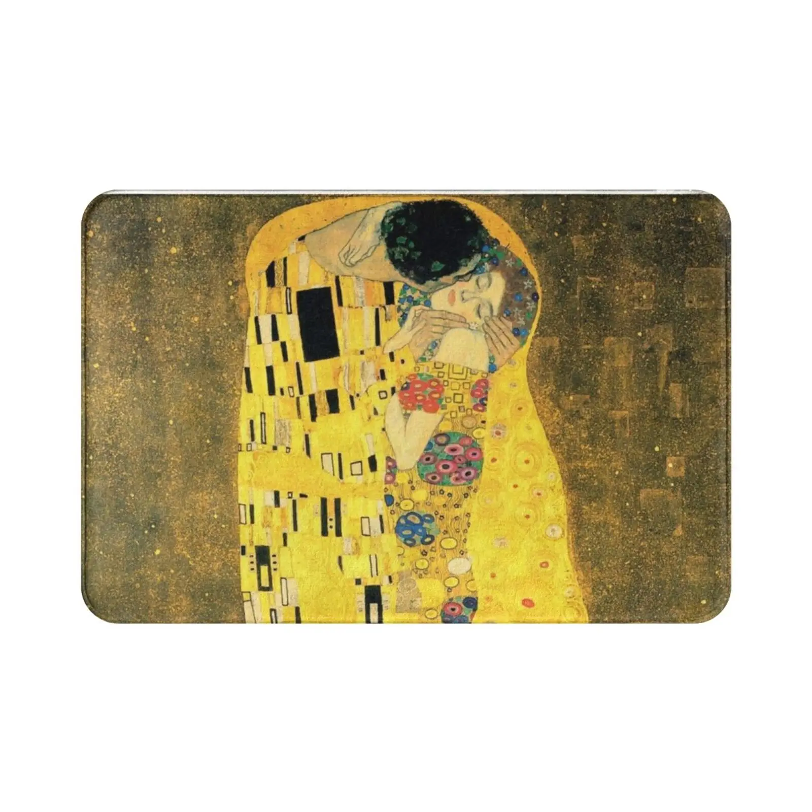 The Kiss-Gustav Klimt Carpet Mat Rug Cushion Soft Gustav Klimt Klimt The Kiss Romance Romantic Kissing Yellow