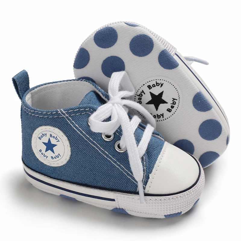 Canvas-Turnschuhe für Babys, Jungen und Mädchen, Lauflernschuhe für Kleinkinder, rutschfest, weiche Sohle, klassische Schuhe für Neugeborene, 0–18 Monate – Detail 28