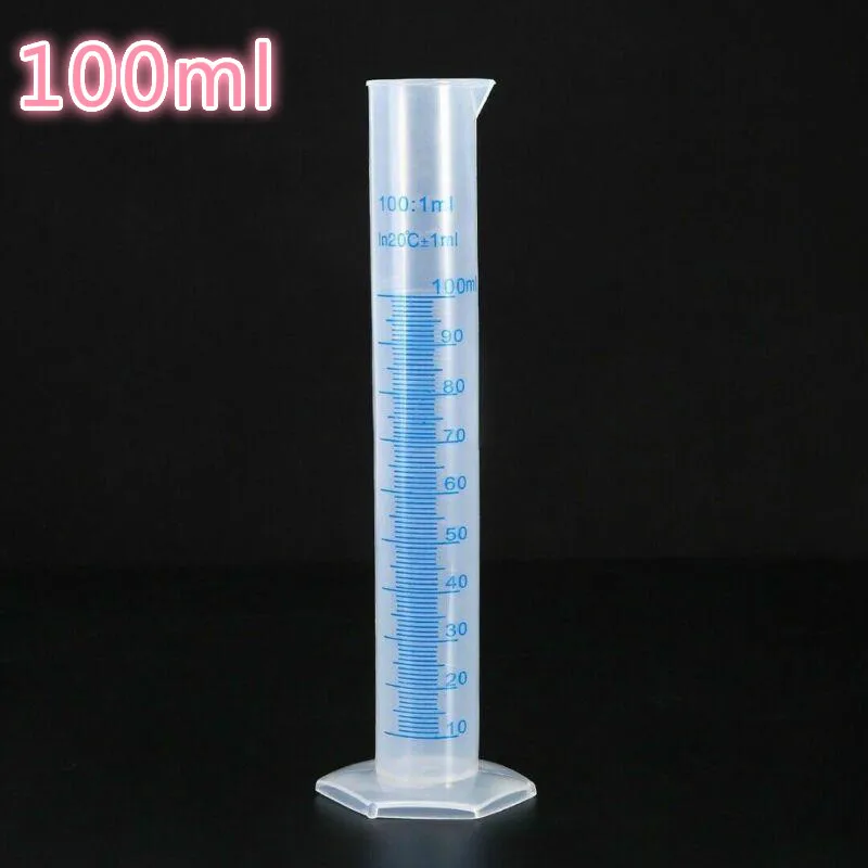 1pcs 25/100/250/500ml Transparent Measuring Cylinder Plastic Graduated Hexagonal Basefor Lab Supplies Laboratory Tools.