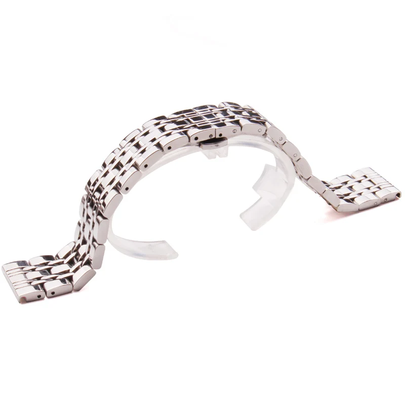 18mm 20mm 22mm Metal Watchbands Bracelet Silver Polished Stainless Steel Clocks Watch Strap Accessories