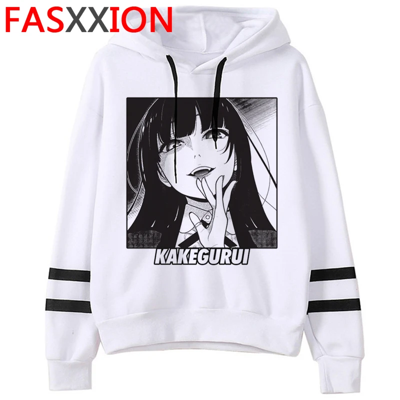 Sweat à capuche Y2K Kakegurui pour femme, sweat-shirt à motif humoristique, dessin animé japonais, Harajuku, Streetwear