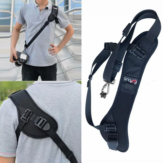 High Quality Focus F-1 Shoulder Camera Strap Quick Carry Speed Sling Soft Shoulder Sling Belt Neck Strap For Camera DSLR Black 1