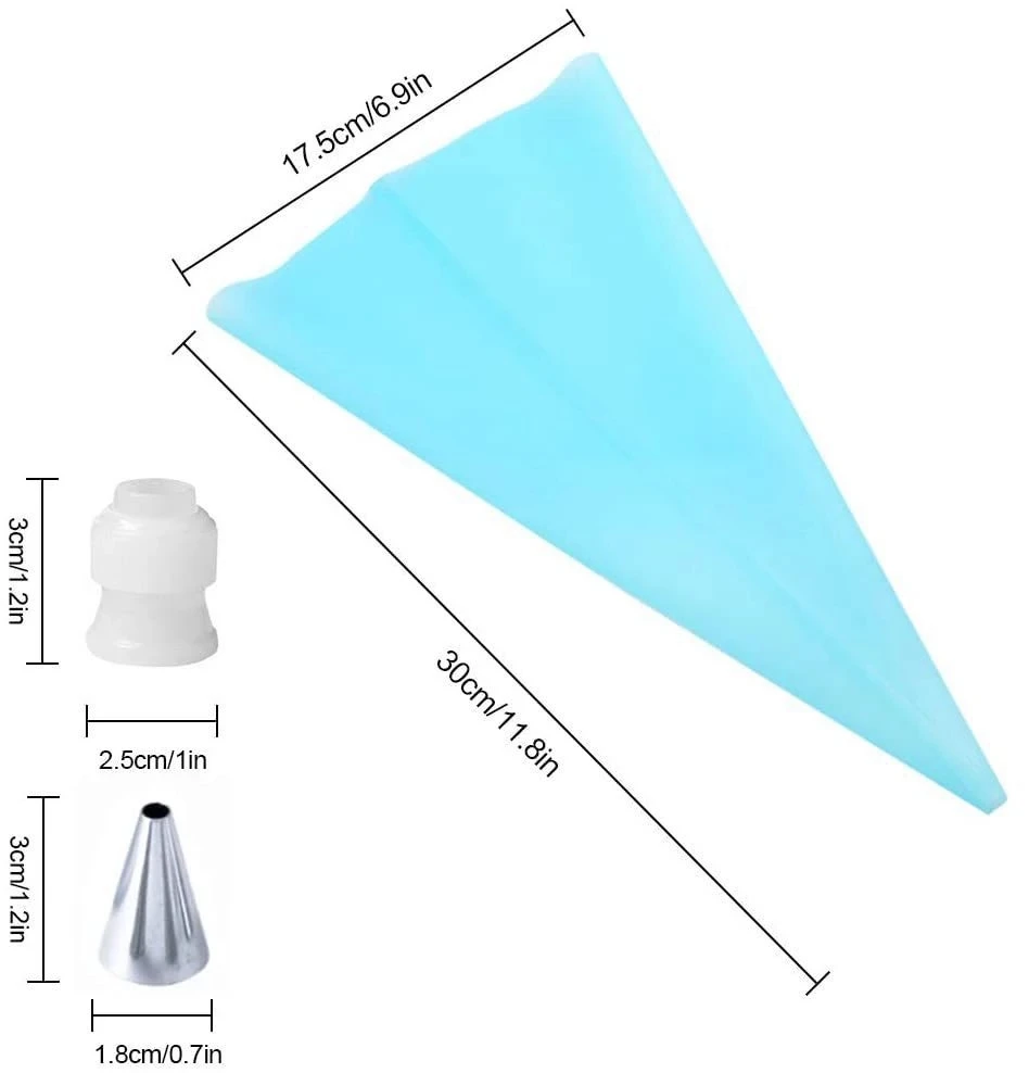 أدوات تزيين الكعكة متعددة الوظائف سيليكون كيس المعجنات الفولاذ المقاوم للصدأ كعكة الفم قابلة لإعادة الاستخدام كيس سيليكون أدوات فوهة المعجنات