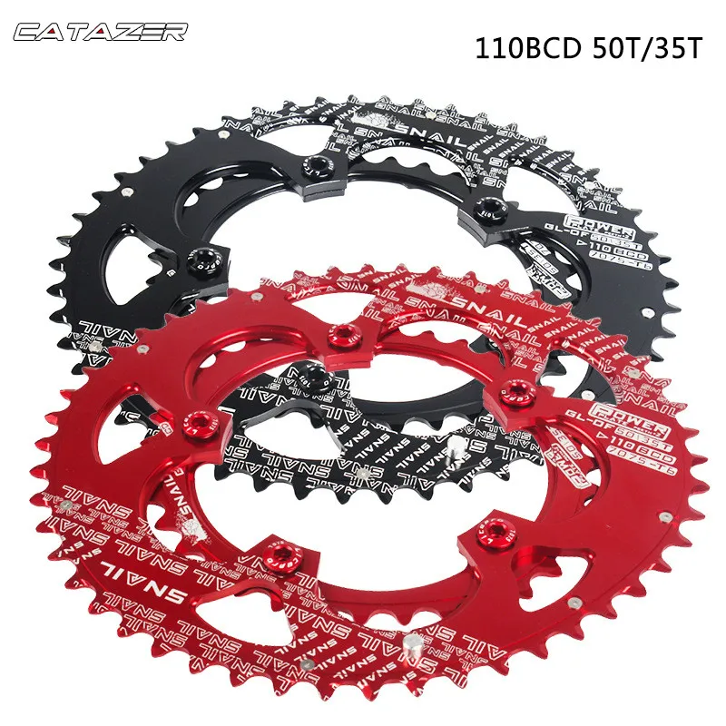 

700C Road Bicycle 110BCD 50/35T Oval Chainwheel Kit Bike 7075-T6 Alloy Ultralight Ellipse Climbing Power Chainring Plate